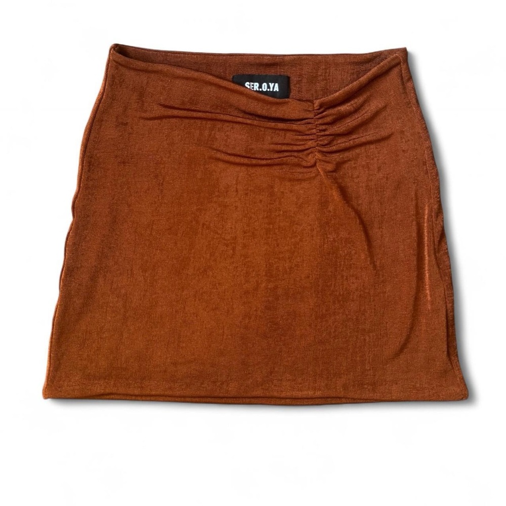 NEW: SER.O.YA Copper Rust Gathered Skirt XS - Picture 2 of 2